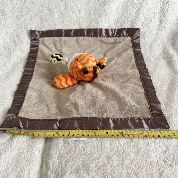 Circo Giraffe Lovey Security Blanket Bumble Bee Brown Orange Chevron Plush Satin - Picture 7 of 7